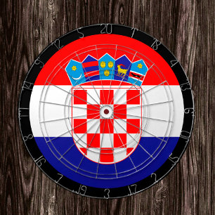 Kroatien Flaggen Dartboard & Darts / Spielbrett Dartscheibe