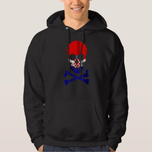 Kroatien Flaggen Design Schädelflagge Kroatien Hoodie