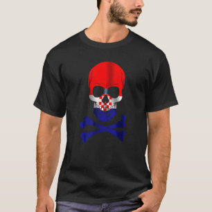 Kroatien Flaggen Design Schädelflagge Kroatien T-Shirt
