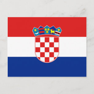 Kroatien Flaggen HR Hrvatska Postkarte
