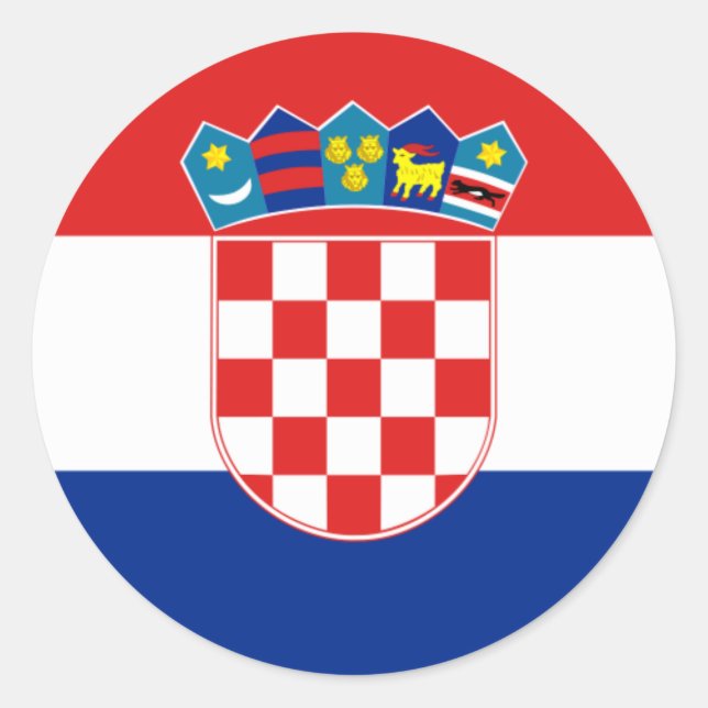 Kroatien Flaggen HR Hrvatska Runder Aufkleber (Vorderseite)