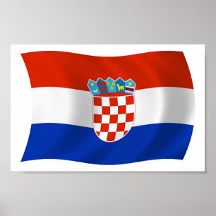 Kroatien Flaggen-Poster-Print Poster