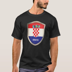 Kroatien Flaggen-Prix Fußball-Abzeichen Vintag T-Shirt