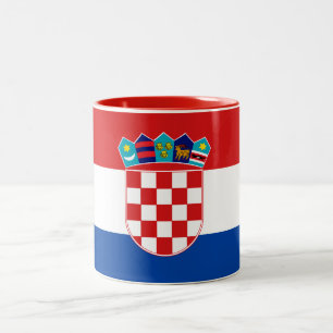Kroatien-Flaggen-Tasse Zweifarbige Tasse