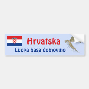 Kroatien Flaggen- und Kartenzeichen Autoaufkleber
