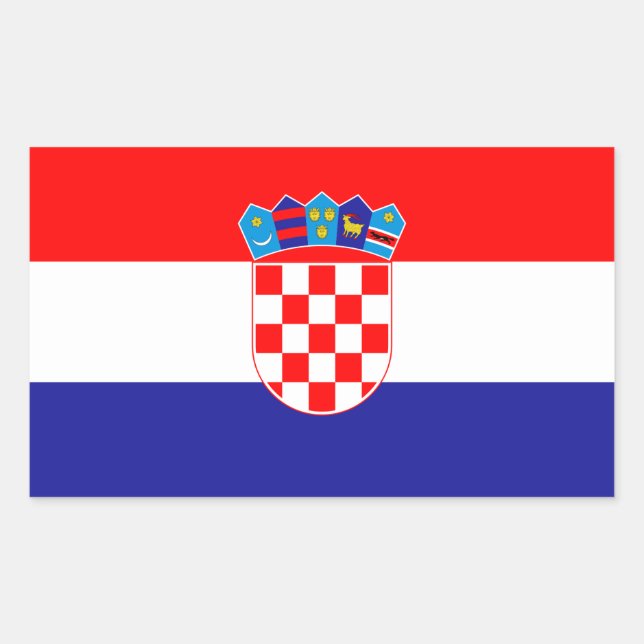 Kroatien* Flaggenaufkleber/Hrvatska zastava naljep Rechteckiger Aufkleber (Vorderseite)