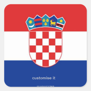 Kroatien-Flaggenaufkleber Quadratischer Aufkleber