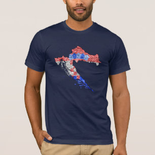 Kroatien Flaggenfarben Karte T-Shirt