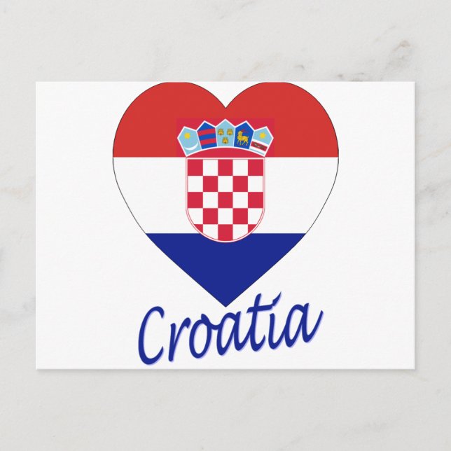 Kroatien Flaggenherz Postkarte (Vorderseite)