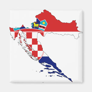 Kroatien-Flaggenkarte Stunde Hrvatska Magnet