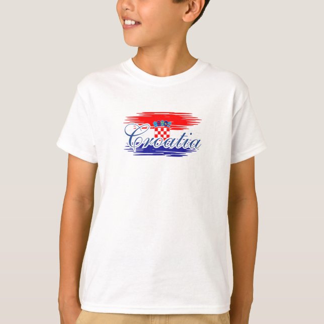 Kroatien-Flaggenkarte T-Shirt (Vorderseite)