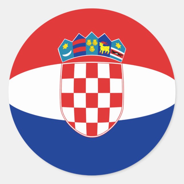 Kroatien Flaggenkennzeichnung Runder Aufkleber (Vorderseite)