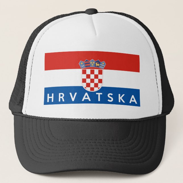 Kroatien-Flaggenland hrvatska Textname Truckerkappe (Vorderseite)