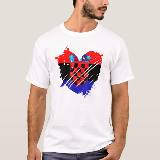 Kroatien Flaggenstaat I Liebe Kroatien In meinem D T-Shirt (Vorderseite)