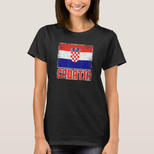 Kroatien Flaggenstaat Vintages Land Kroatien Stolz T-Shirt