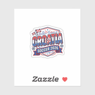 Kroatien Fußball 2026 Fußball Fett Land Typografie Aufkleber