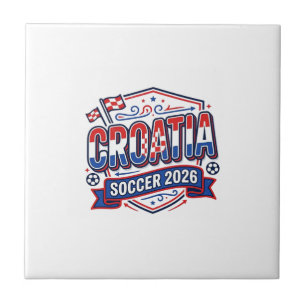 Kroatien Fußball 2026 Fußball Fett Land Typografie Fliese