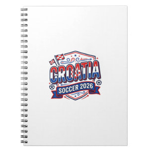 Kroatien Fußball 2026 Fußball Fett Land Typografie Notizblock