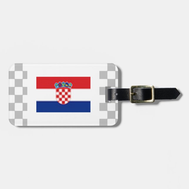 Kroatien-Gepäckanhänger mit Lederband Gepäckanhänger (Vorderseite horizontal)