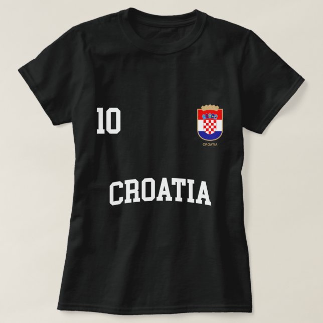 Kroatien Hoodie 10 Kroatische Flaggen-Fußballmanns T-Shirt (Design vorne)