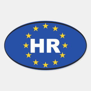 Kroatien - HR - Europäische Ovaler Aufkleber