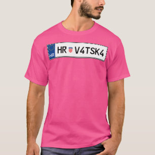 Kroatien Hrvatska Autoplatte T-Shirt