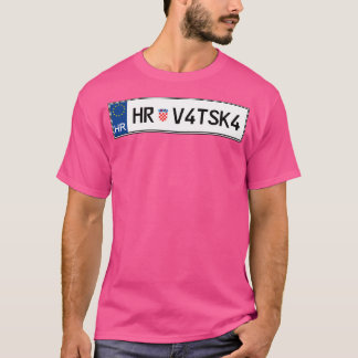 Kroatien Hrvatska Autoplatte T-Shirt