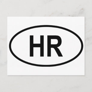 Kroatien (Hrvatska) Int'l Vehicle Reg. Code Postkarte
