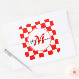 Kroatien | Hrvatska | Name Monogram Quadratischer Aufkleber