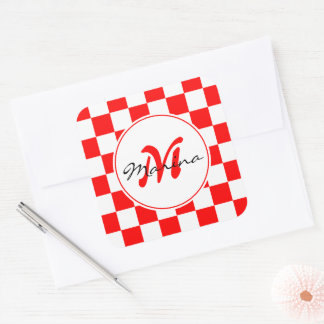 Kroatien | Hrvatska | Name Monogram Quadratischer Aufkleber