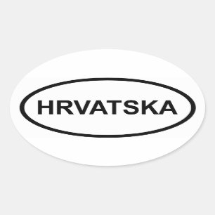 Kroatien "Hrvatska" Ovaler Aufkleber