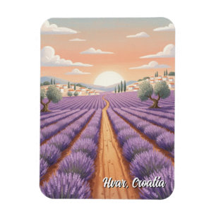 Kroatien Hvar Lavendel Felder Magnet