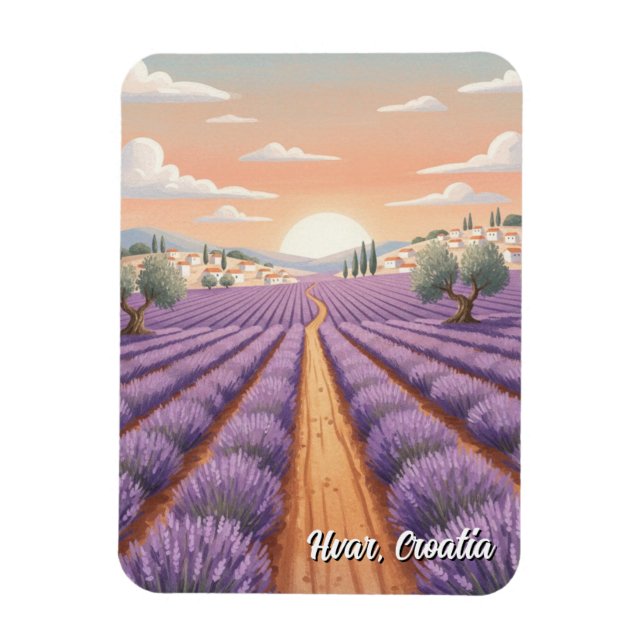Kroatien Hvar Lavendel Felder Magnet (Vertikal)