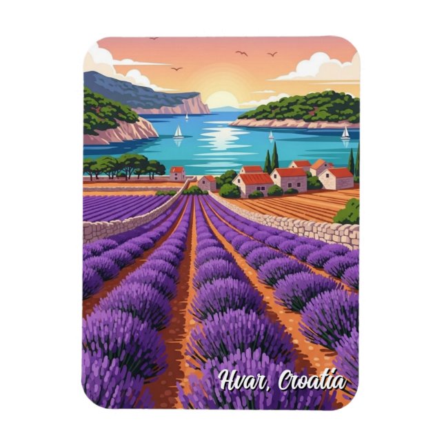Kroatien Hvar Lavendel Felder Magnet (Vertikal)
