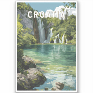 Kroatien Illustration Reise Kunst Vintage Aufkleber