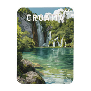 Kroatien Illustration Reise Kunst Vintage Magnet
