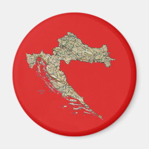 Kroatien-Karten-Magnet Magnet
