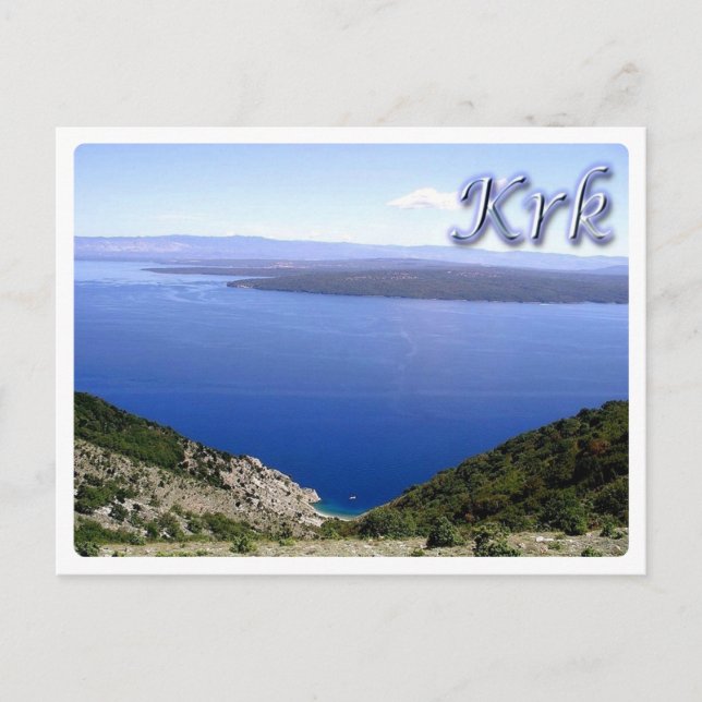 Kroatien - Krk von Cres - Veglia - Postkarte (Vorderseite)
