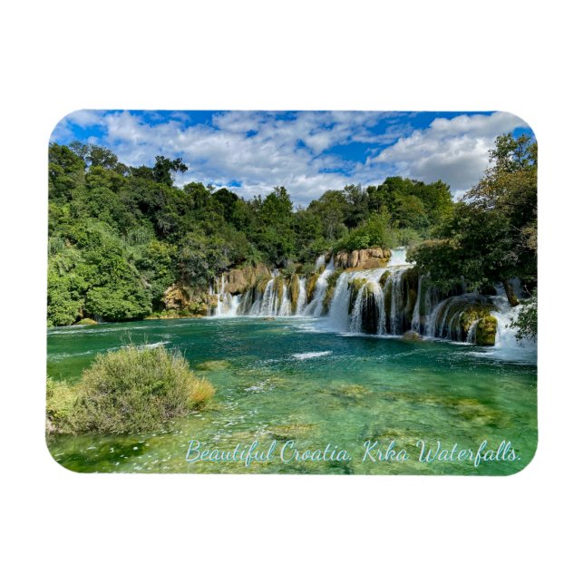 Kroatien Krka Wasserfälle Fernsicht Panorama Magnet (Horizontal)