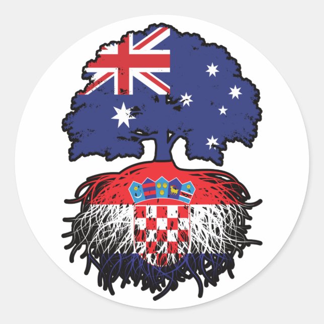 Kroatien Kroatien Australische Australien Tree Roo Runder Aufkleber (Vorderseite)