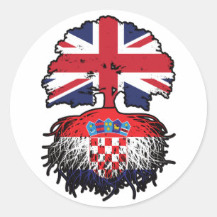 Kroatien Kroatien Vereinigtes Königreich Großbrita Runder Aufkleber