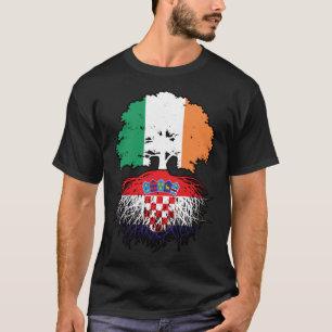 Kroatien Kroatische Irish Ireland Tree Roots Flag T-Shirt