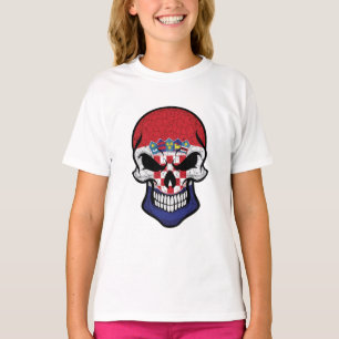 Kroatien Lächelnder Totenkopf Flagge T-Shirt