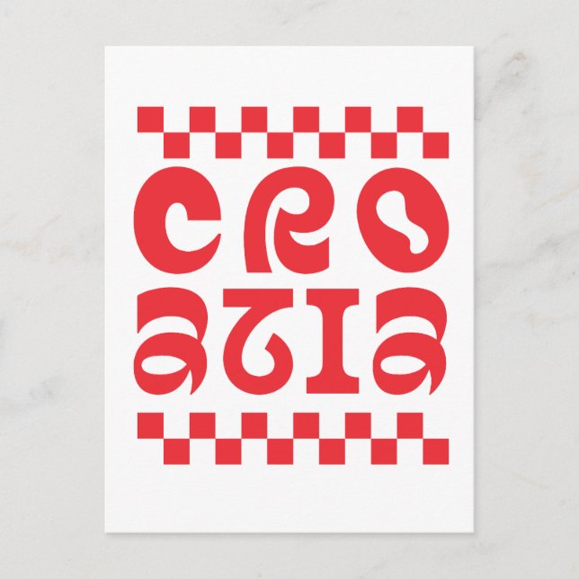 Kroatien Land Logo Design Postkarte (Vorderseite)