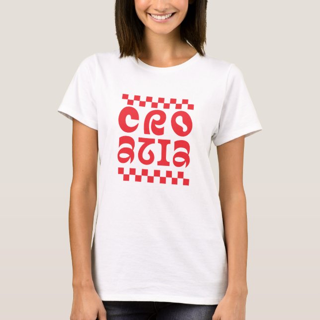 Kroatien Land Logo Design T-Shirt (Vorderseite)