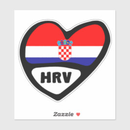 Kroatien Ländercode Flaggenstaat Herz Hrvatska HRV Aufkleber