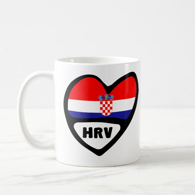 Kroatien Ländercode Flaggenstaat Herz Hrvatska Kaffeetasse (Links)