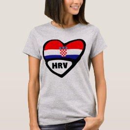 Kroatien Ländercode Flaggenstaat Herz Hrvatska T-Shirt