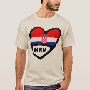 Kroatien Ländercode Flaggenstaat Herz Hrvatska T-Shirt