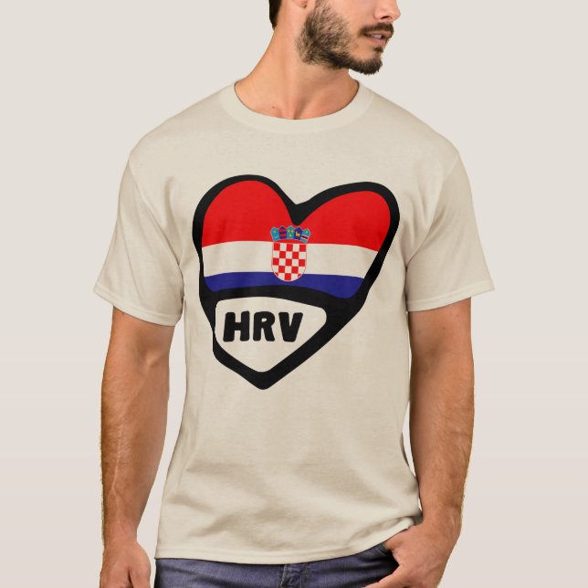 Kroatien Ländercode Flaggenstaat Herz Hrvatska T-Shirt (Vorderseite)